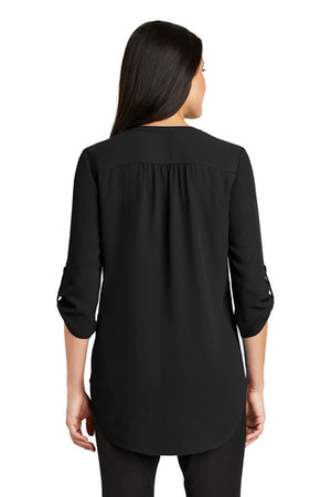 Ladies Black Chiffon Blouse - Embroidered