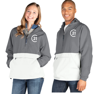 C21 Grey & White Packable Anorak