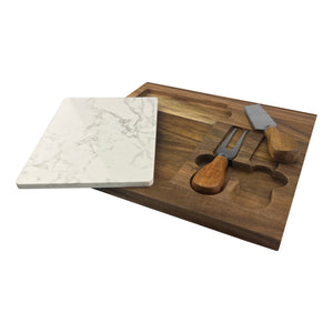 FUZO Marble Cheeseboard & Knife Gift Set - Personalized