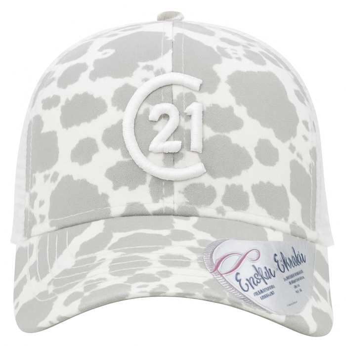 Infinity Her - White/Grey Cow Print Cap