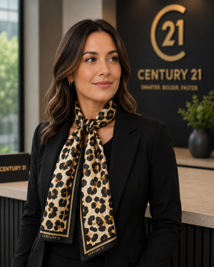 Leopard Wordmark 100% Silk Scarf