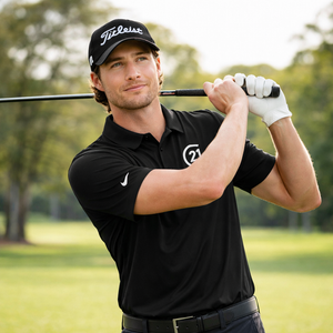 Nike Dri-FIT Vertical Mesh Polo – Black