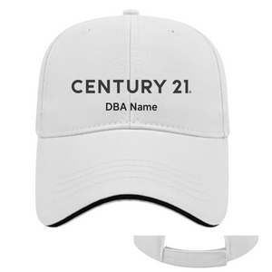 Cotton Sandwich White/Black Cap - Personalized