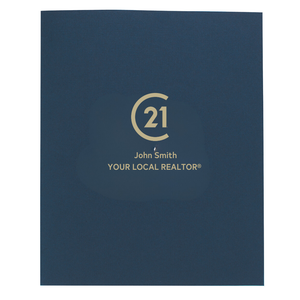 Black Linen Folders with Gold Foil Logo - Personalized