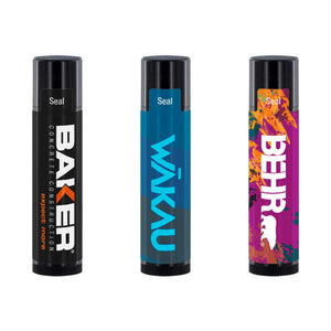 DBA Lip Balm - Black Top - USA Made with Your Logo/Info