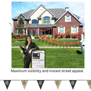 C21 Alternating Bunting – Black & Gold or Black & White Flags