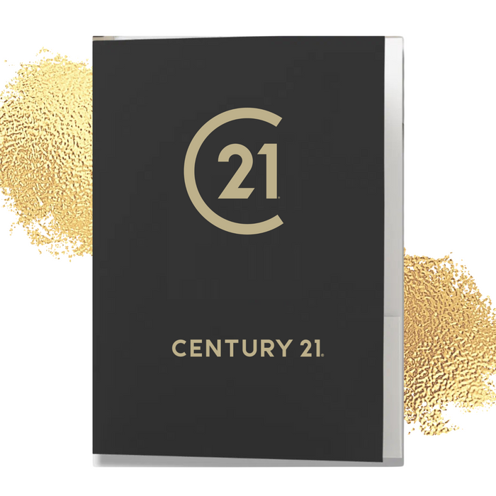 Black Pocket Folder with Gold Foil Logo - Personalized