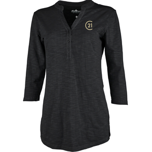 C21 Henley 3/4 Sleeve Tee - Black