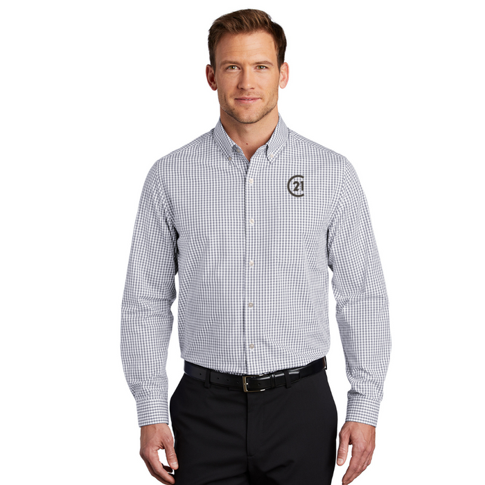 Port Authority Gingham Easy Care Shirt - C21 Logo