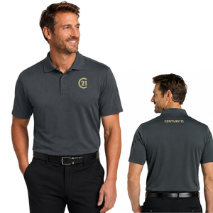 Mens Slate Grey Signature Diamond Polo | C21 Left Chest + CENTURY 21 Back
