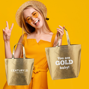 Castle Non-woven Metallic Tote Bag | Personalized