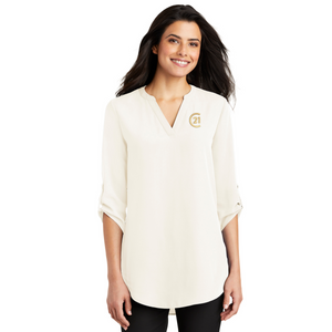 Ladies Cream Chiffon Blouse - Embroidered