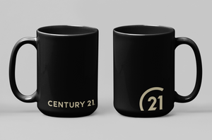 15oz Wrap Print Black Ceramic Mug - Personalized
