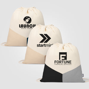 Triad Cotton Drawstring Backpack - Personalized