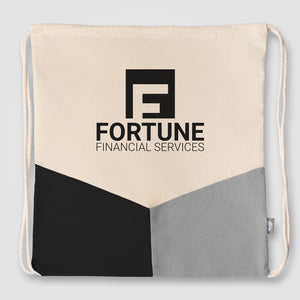 Triad Cotton Drawstring Backpack - Personalized