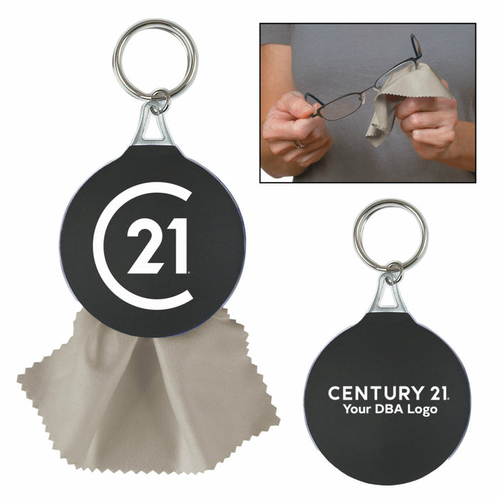 DBA Rubber Keyring With Microfiber Cleaning Cloth