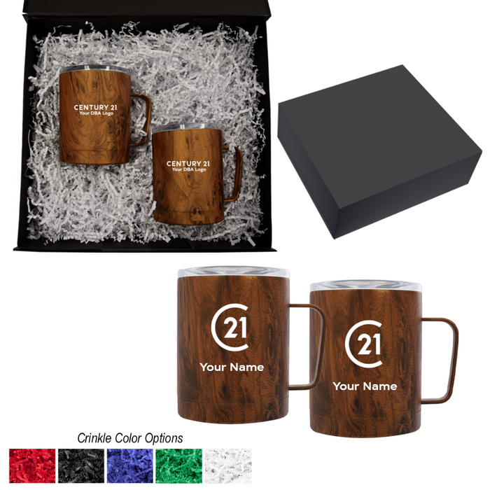 Wood Tone Mug Gift Set - Your DBA Logo