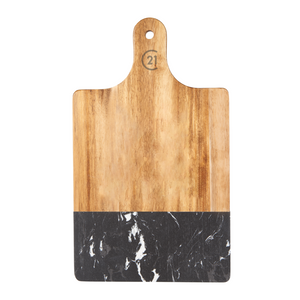 Black Marble & Wood Board with Your DBA Logo