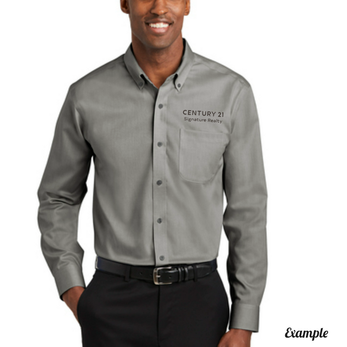 Your Logo Embroidery - Red House® Pinpoint Oxford Non-Iron Shirt