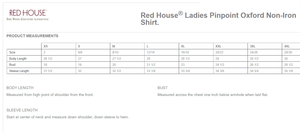 C21 Red House® Ladies Pinpoint Oxford Non-Iron Shirt (3 Colours)